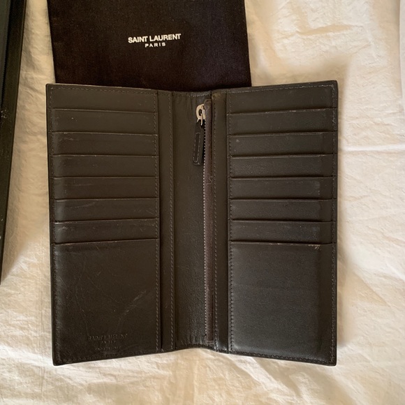 YSL Saint Laurent Long Wallet grey croc with box and dust cover - Picture 3 of 7